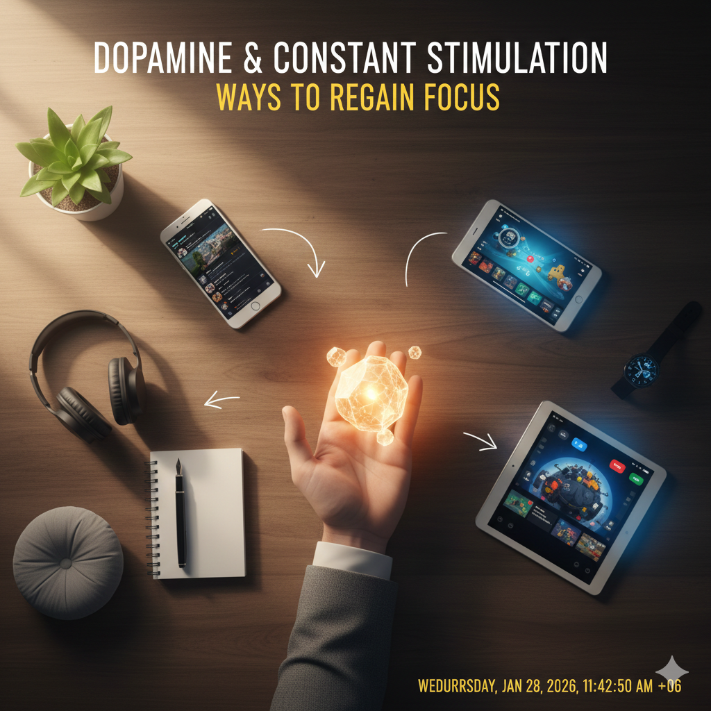 Dopamine and Constant Stimulation Ways to Regain Focus. Dopamine and Constant Stimulation Ways to Regain Focus.